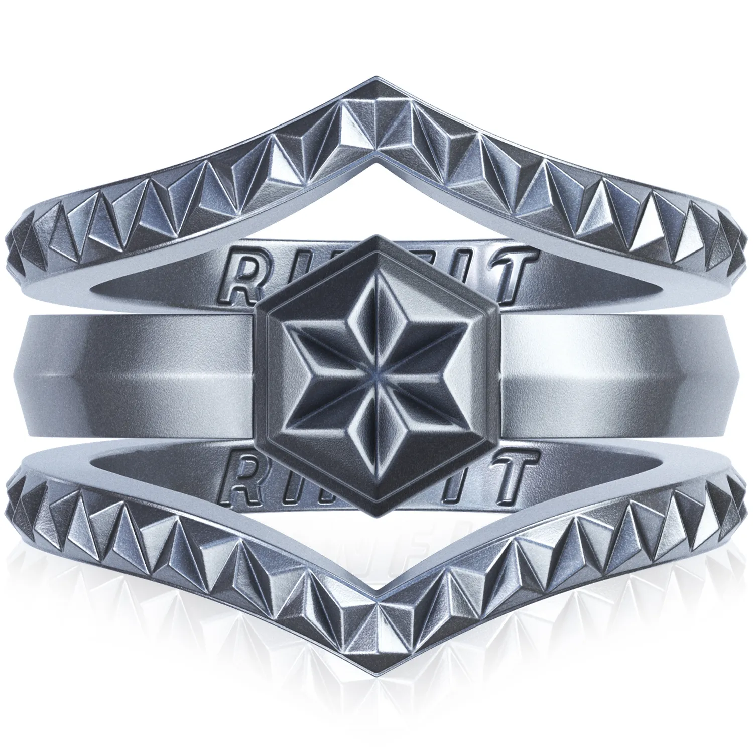 Women's Couture Silicone Rings. Stylish Design - 3 Rings Set