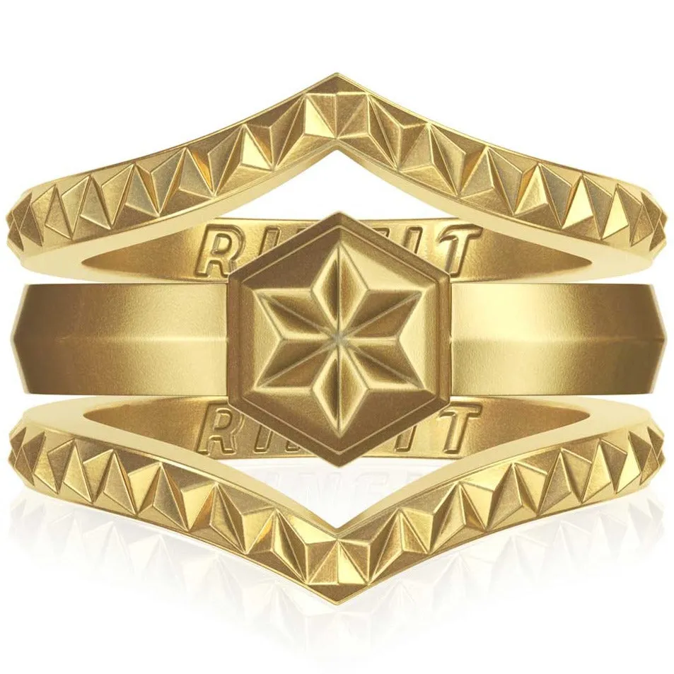Women's Couture Silicone Rings. Stylish Design - 3 Rings Set