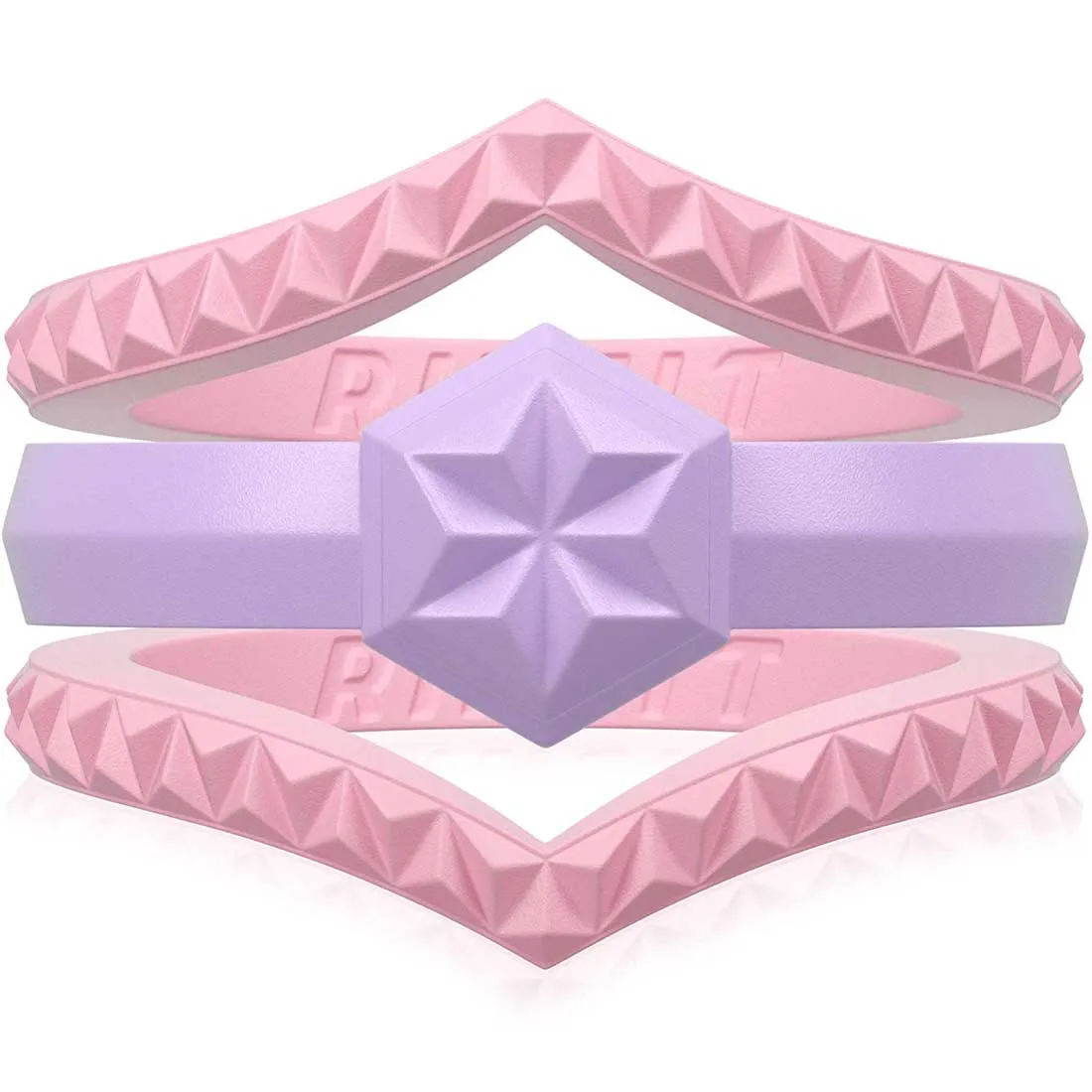 Women's Couture Silicone Rings. Stylish Design - 3 Rings Set