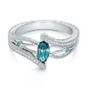 Women’s Wedding Bands with Aquamarine / Red / Green Zircon Stone Arrangement