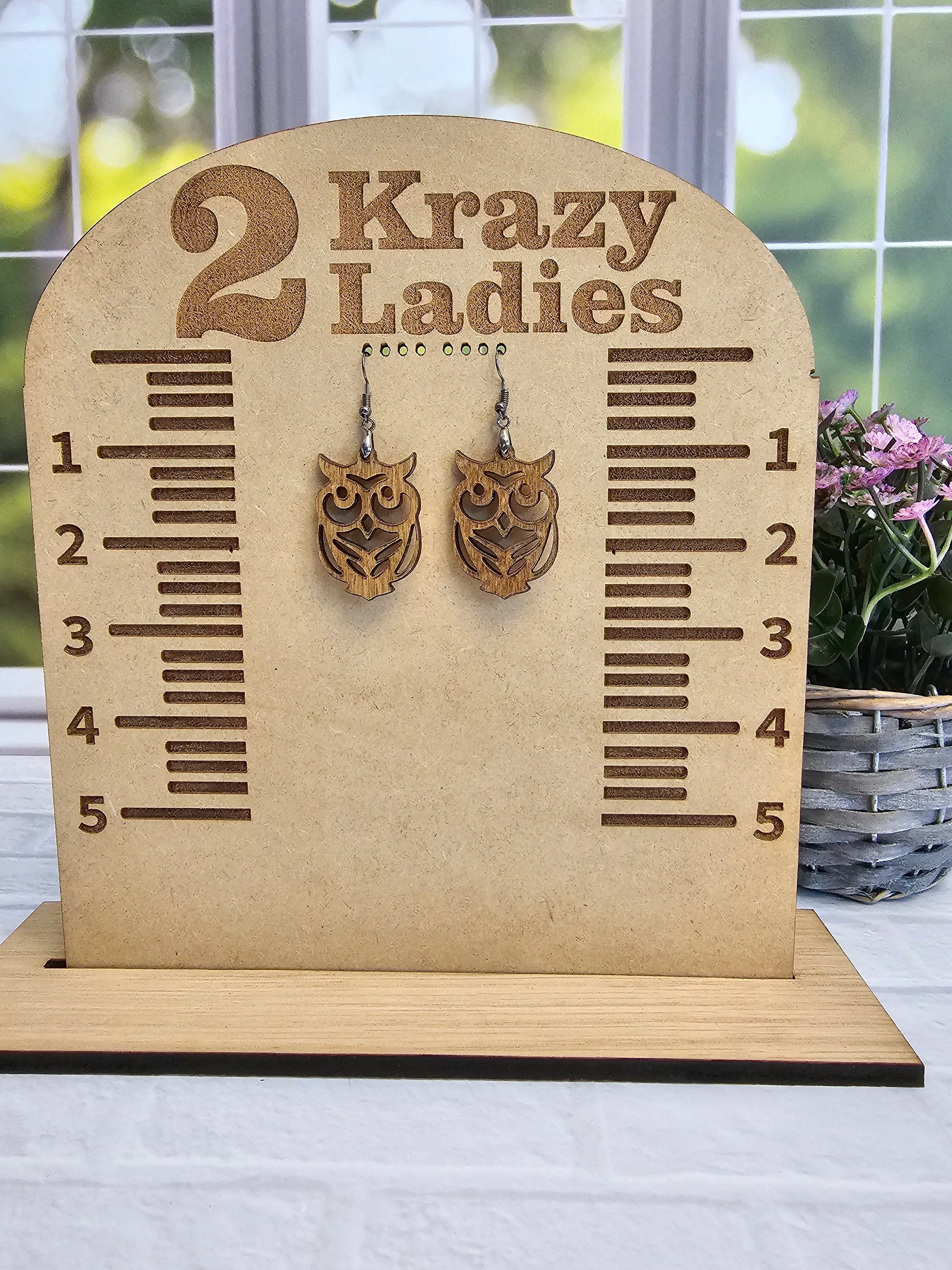 Wood Handmade Owl Dangle Earrings | Cute Laser Cut Owl Hanging Earrings | Beautiful Jewelry Gift | Lightweight Wood Earrings