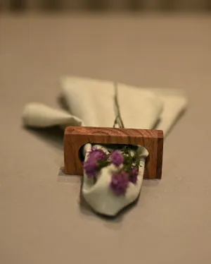 Wooden Rectangular Napkin Rings - Set of 2